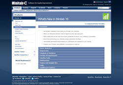 What's new in Mintab 16 web page